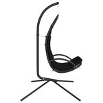 vidaXL Chaise balançoire de jardin et coussin noir tissu Oxford/acier