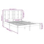 vidaXL Cadre de lit Bois de pin massif 140x190 cm