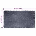vidaXL Tapis en Peau de Mouton Synthétique Anthracite 60 x 110 cm