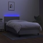 vidaXL Sommier à lattes de lit avec matelas et LED Gris clair 80x200cm
