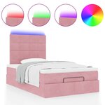 vidaXL Cadre de lit ottoman avec matelas rose 120x200 cm velours