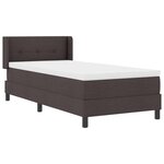 vidaXL Lit boxspring avec matelas Marron foncé 90 x 200 cm