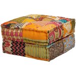 vidaXL Pouf modulaire à 2 places Patchwork Tissu