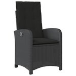 vidaXL Set de jardin 7 pièces avec coussins - Rotin synthétique noir