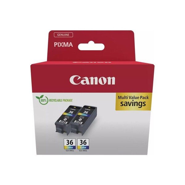 Pack 2 cartouche d'encre CANON CLI-36 - Multi couleurs