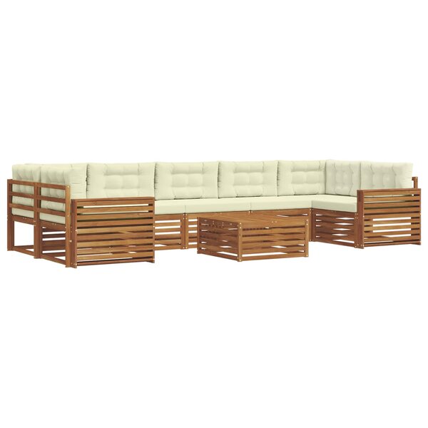 vidaXL Ensemble de canapés d'extérieur 8 pc Naturel et Crème