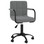 vidaXL Chaise pivotante de bureau Gris foncé Velours