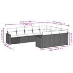 vidaXL Salon de jardin 10 Pièces avec coussins gris résine tressée