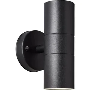Applique murale extérieure 2L noir métal-verre GU10 max 18W IP44