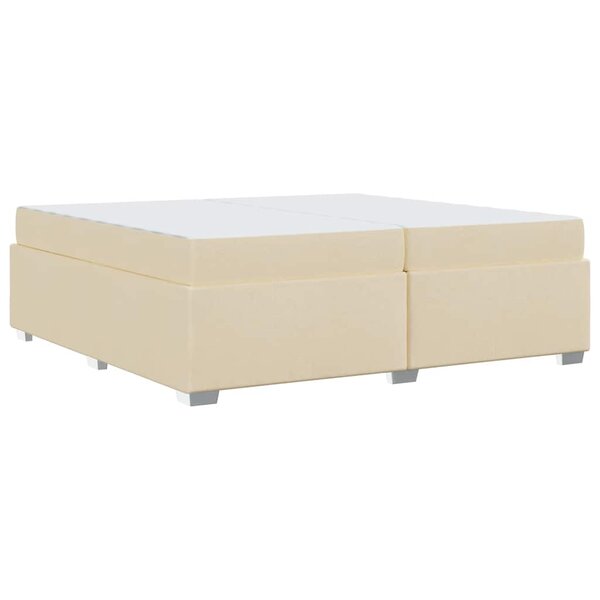 vidaXL Cadre de lit avec matelas Crème 200 x 200 cm tissu