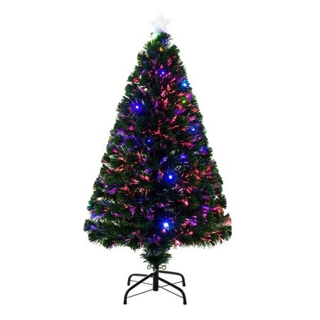 Homcom Sapin de Noël artificiel lumineux LED multicolore 130 branches 120cm
