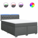 vidaXL Sommier à lattes de lit avec matelas Gris foncé 160x200cm Tissu