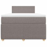 vidaXL Sommier à lattes de lit avec matelas Taupe 120x200 cm Tissu