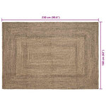 vidaXL Tapis Naturel et noir 160 x 230 cm Jute