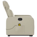vidaXL Fauteuil inclinable de massage Crème Similicuir