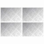 vidaXL Plaques à damier 4 Pièces Argent 30 x 20 cm Aluminium