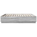 vidaXL Cadre de lit avec LED sans matelas sonoma gris 200x200 cm