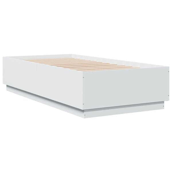 vidaXL Cadre de lit blanc 90x190 cm bois d'ingénierie