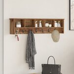 vidaXL Porte-manteau mural avec étagère Montage mural avec stockage Bois ancien 100 x 16 x 26 cm