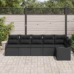 vidaXL Ensemble de canapé de jardin Noir polyrotin