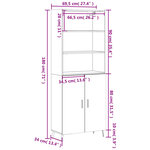 vidaXL Buffet haut Blanc 69 5x34x180 cm Bois d'ingénierie