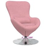 vidaXL Fauteuil œuf Rose 63 x 73 x 90 cm Velours
