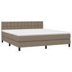 vidaXL Sommier à lattes de lit avec matelas LED Taupe 160x200 cm Tissu