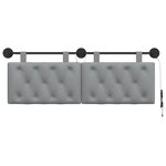vidaXL Tête de lit suspendue Avec lumière LED Gris clair Tissu