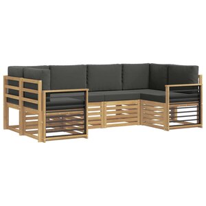 vidaXL Ensemble de canapés d'extérieur 6 pc Blanc et anthracite