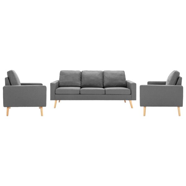 vidaXL Ensemble de canapés 3 Pièces Tissu Gris clair