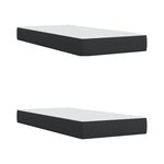 vidaXL Sommier à lattes de lit avec matelas Noir 200x200 cm Similicuir