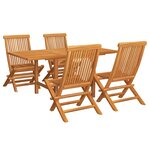 vidaXL Ensemble à manger de jardin 5 Pièces Bois de teck massif