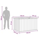 vidaXL Boîte de Rangement Extérieure Acier galvanisé 150 x 101 x 91 cm