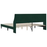 vidaXL Cadre de lit avec tête de lit Vert foncé 200 x 200 cm Velours