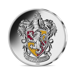 Harry potter - blason gryffondor - monnaie de 10€ argent colorisée - Millésime 2022