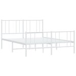 vidaXL Cadre de lit métal avec tête de lit/pied de lit blanc 140x190cm