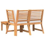 vidaXL Salon de jardin 3 Pièces avec coussin crème Bois d'acacia solide