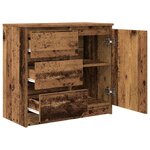vidaXL Buffet avec tiroir vieux bois 71x35x65 cm bois d'ingénierie