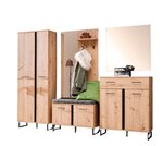 Ensemble meuble d'entrée - armoire  banc  panneau mural - 5pieces