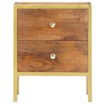 vidaXL Table de chevet 40 x 35 x 50 cm Bois de manguier solide