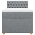 vidaXL Sommier à lattes de lit et matelas Gris clair 90x190 cm Tissu
