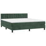 vidaXL Sommier à lattes de lit et matelas Vert foncé 160x200cm Velours