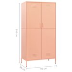 vidaXL Garde-robe Rose 90x50x180 cm Acier