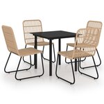 vidaXL Ensemble à manger d'extérieur 5 Pièces résine tressée et verre
