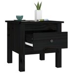 vidaXL Table d'appoint Noir 40x40x39 cm Bois massif de pin