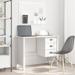 vidaXL Bureau avec tiroirs HILL Blanc 100 x 45 x 74 cm Pin massif