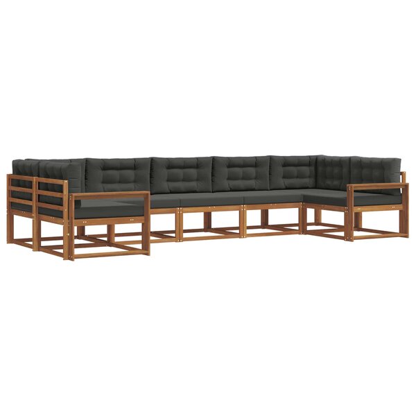 vidaXL Ensemble de canapés d'extérieur 7 pc Naturel et Anthracite