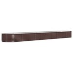 vidaXL Lit surélevé de jardin Acier enduit de poudre marron