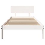 vidaXL Cadre de lit avec tête de lit blanche 90x190 cm en bois de pin massif
