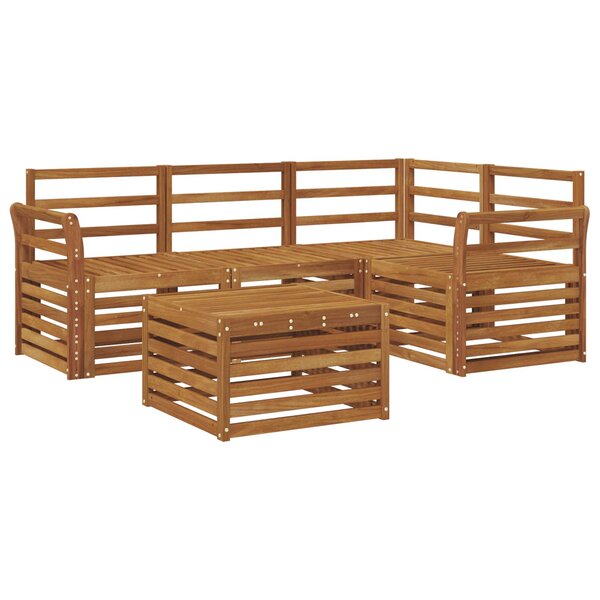 vidaXL Ensemble de canapés d'extérieur 5 Pièces Naturel